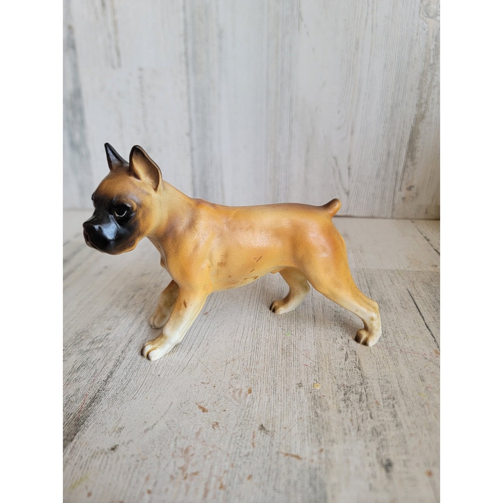 Brown boxer‎ ceramic dog unique figure puppy home decor pet